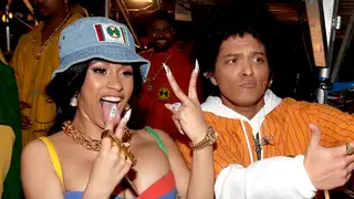 Cardi and Bruno Mars link up for their new single 'Please Me.'