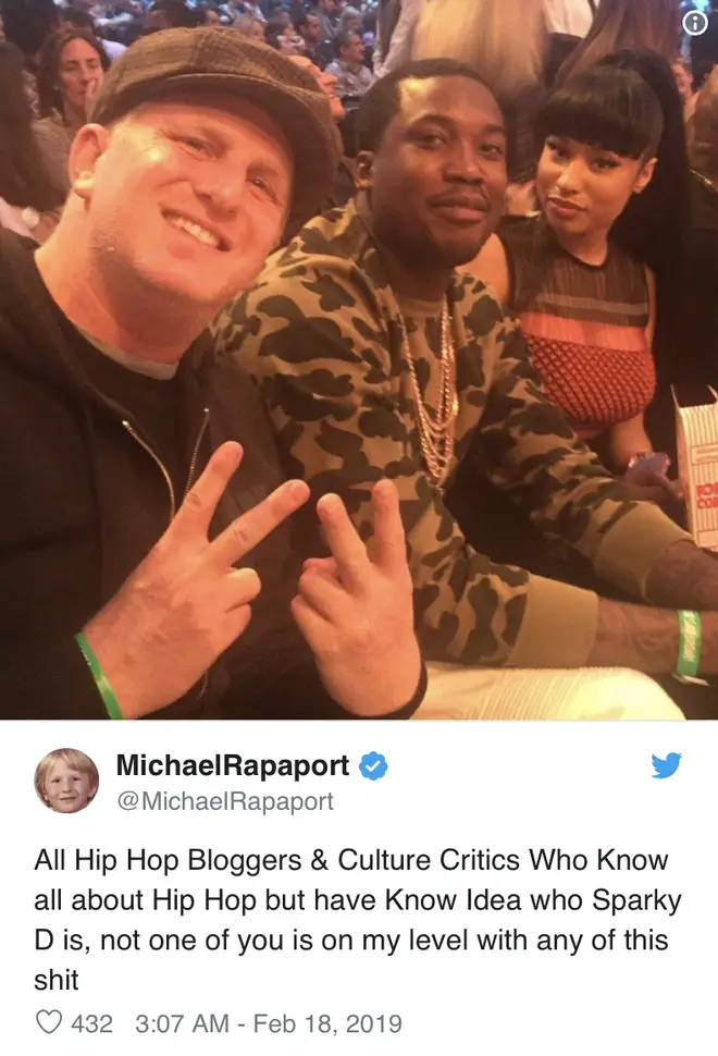Rapaport posted the original image, which includes Nicki.