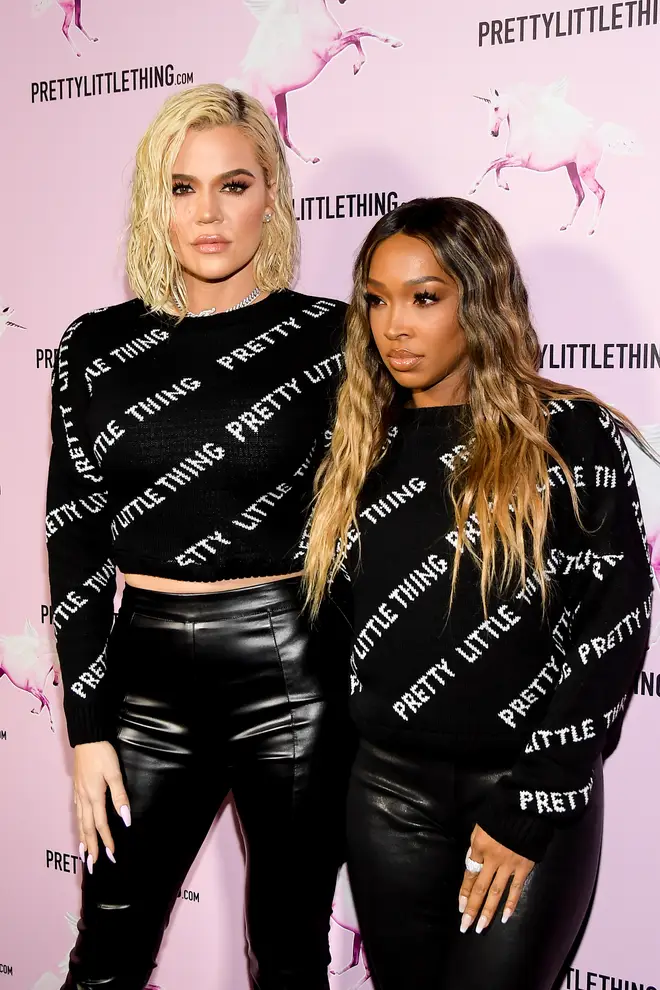 Khloe Kardashian and Malika Haqq attend the PrettyLittleThing LA Office Opening Party.