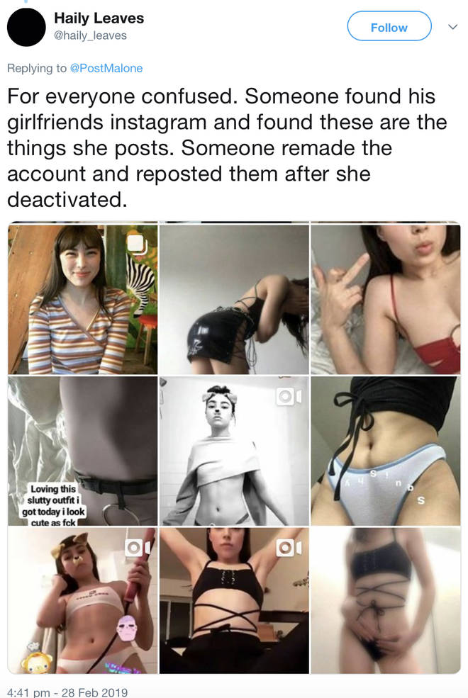 A troll on Instagram made a new account with Malone's girlfriends pictures