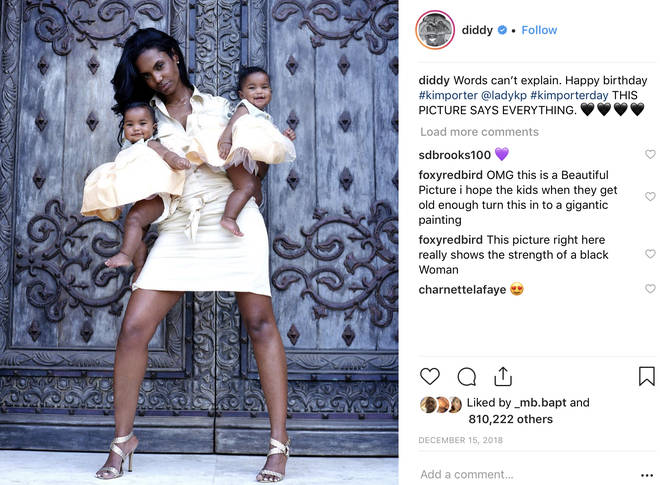 Diddy posts a photo of him and late partner Kim Porter's twin daughter's together on her birthday