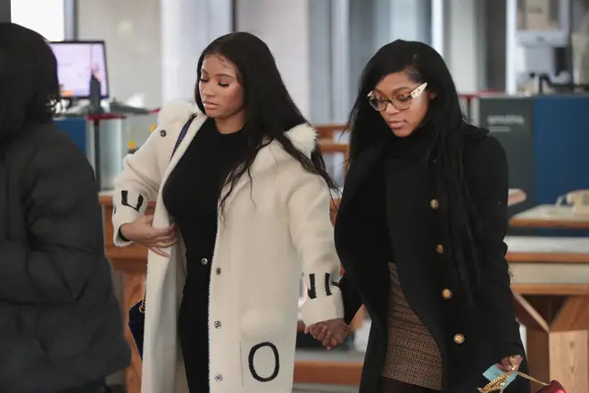 R. Kelly's girlfriends turned up to his bond hearing for sexual assault case. Jocelyn Savage on the right, Azriel Clary spotted on the left