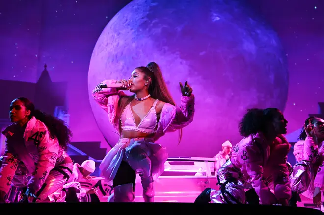 Ariana Grande played out Mac's music before the show started.