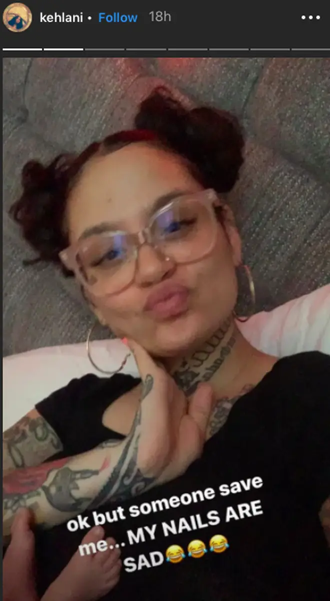 Kehlani jokes about her nails on Instagram post
