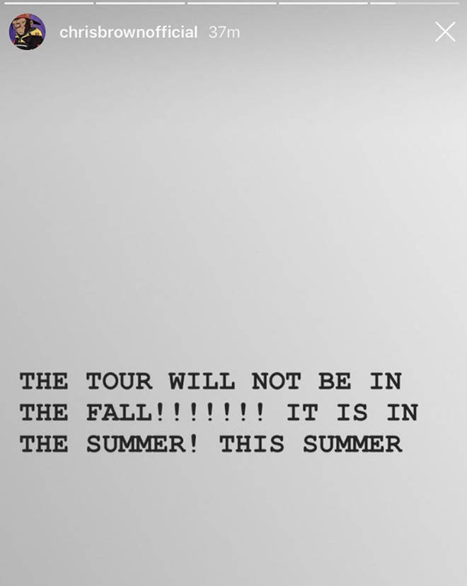 Chris Brown clarifies that the Breezy and Nicki tour will be this summer