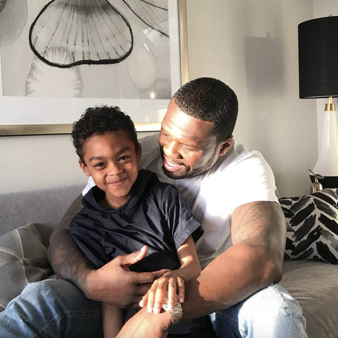 50 Cent posted a photo with his young son Sire over Easter.