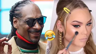 Snoop Dogg narrates a NikkieTutorials makeup tutorial.