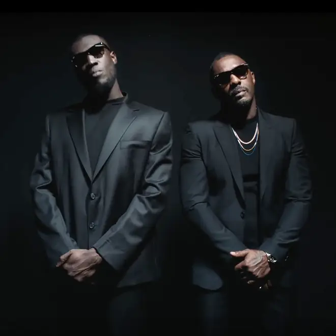 Stormzy and Idris Elba in the music video for 'Vossi Bop.'
