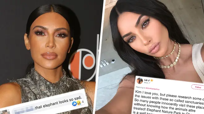 Kim Kardashian Responds To Vegans Slamming Her For Posing With "Sad Looking" Elephant In Bali