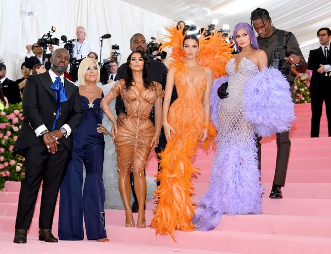 Corey Gamble, Kris Jenner, Kanye West, Kim Kardashian West, Kendall Jenner, Kylie Jenner and Travis Scott all attended the gala.