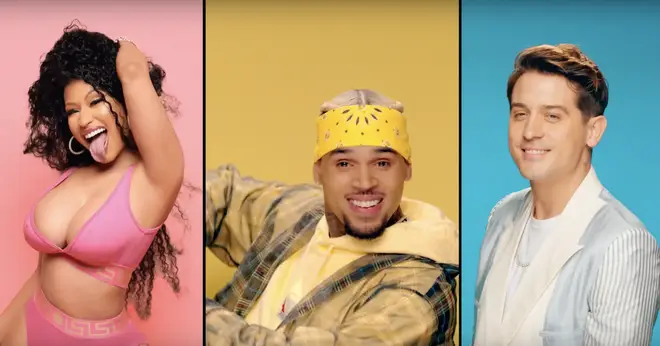 Nicki Minaj and G-Eazy appear in the music video for Chris Brown's 'Wobble Up', which been slammed by copyright claims.