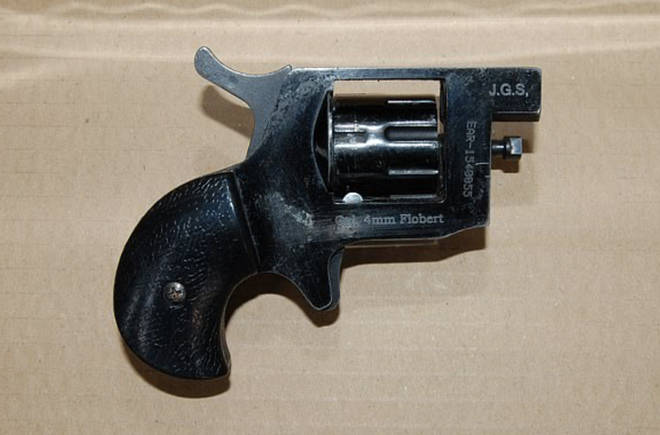 This loaded gun was found in Loski's possession.