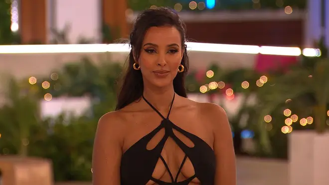 Maya Jama wore this stunning dress to greet the sexy singletons.