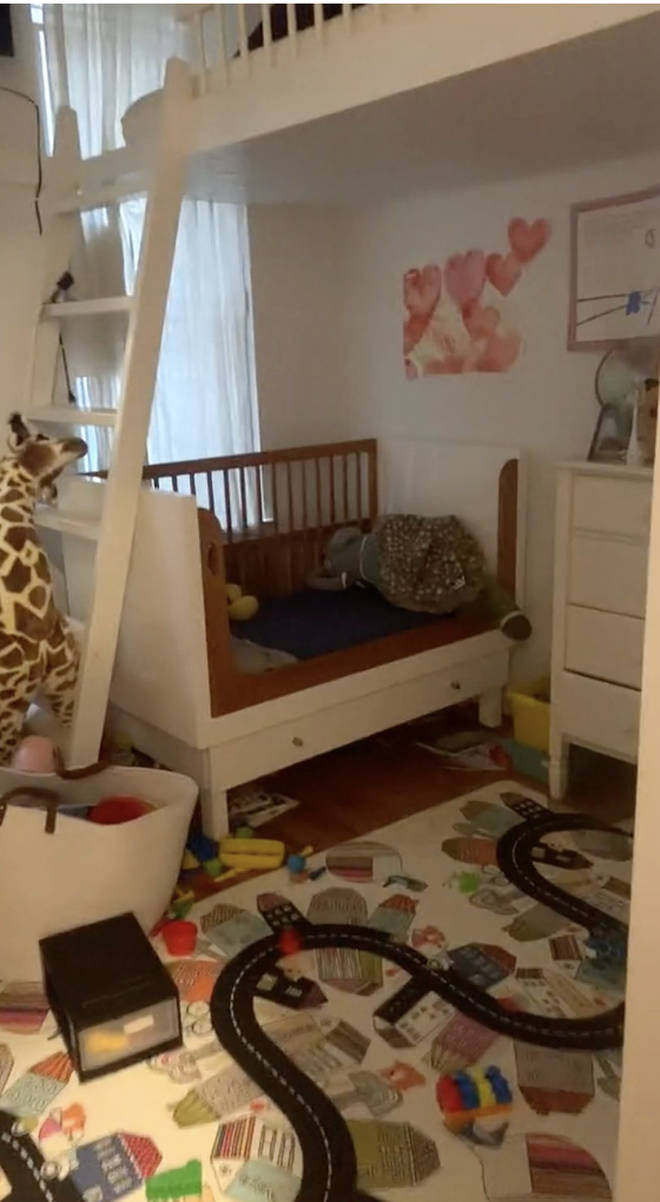 She showed off her two-year-old son Valentino's playroom.