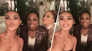 Kim Kardashian awkwardly crops J-Lo out of Oprah Winfrey snap
