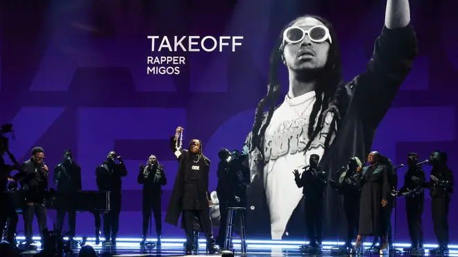 Quavo performed an emotional tribute to Takeoff at the Grammys.