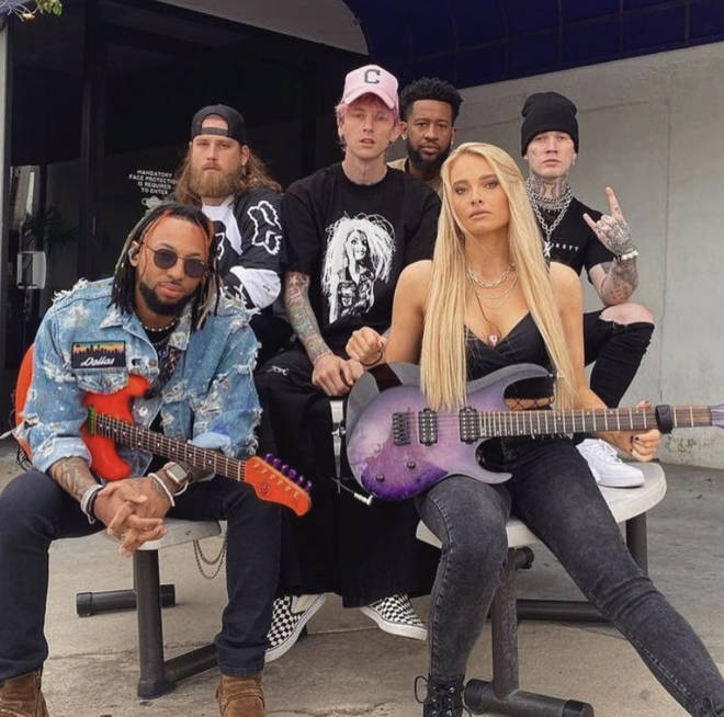 Sophie and the rest of MGK's band.