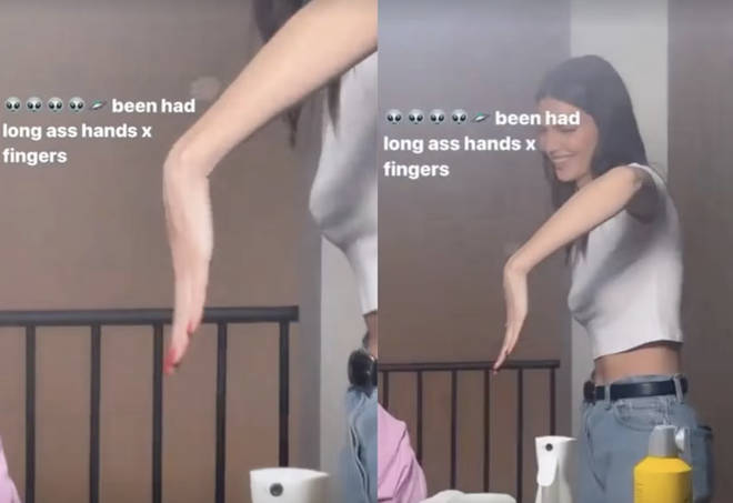 Kendall showed off her long hands in an Instagram story.
