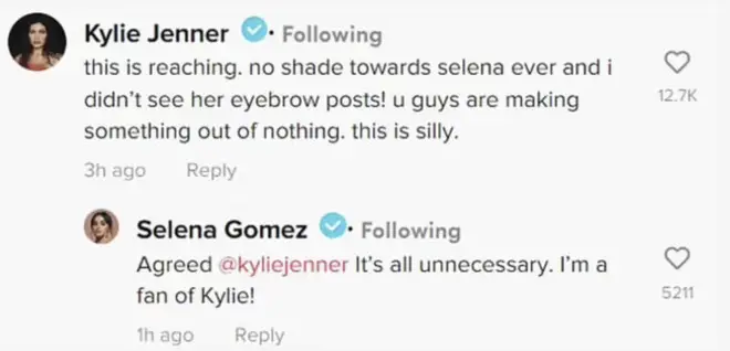 Both Kylie and Selena responded to squash any rumours of beef.
