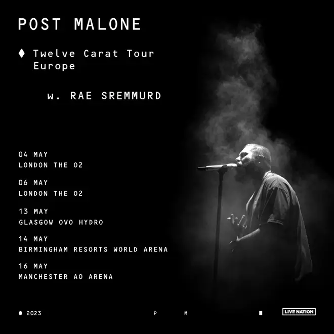 Post Malone has announced the UK dates of his long awaited European leg of his Twelve Carat Tour!