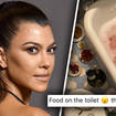 Kourtney Kardashian grosses out fans after serving food on a toilet seat