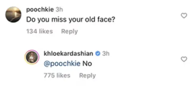 Khloe quipped back at a comment.