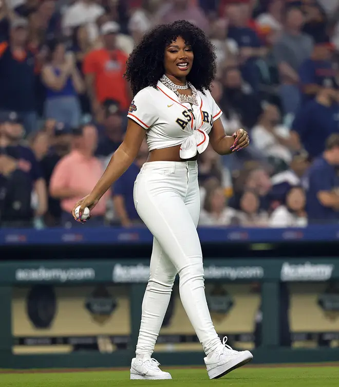 Megan Thee Stallion looked stunning in her appearance at the baseball game.