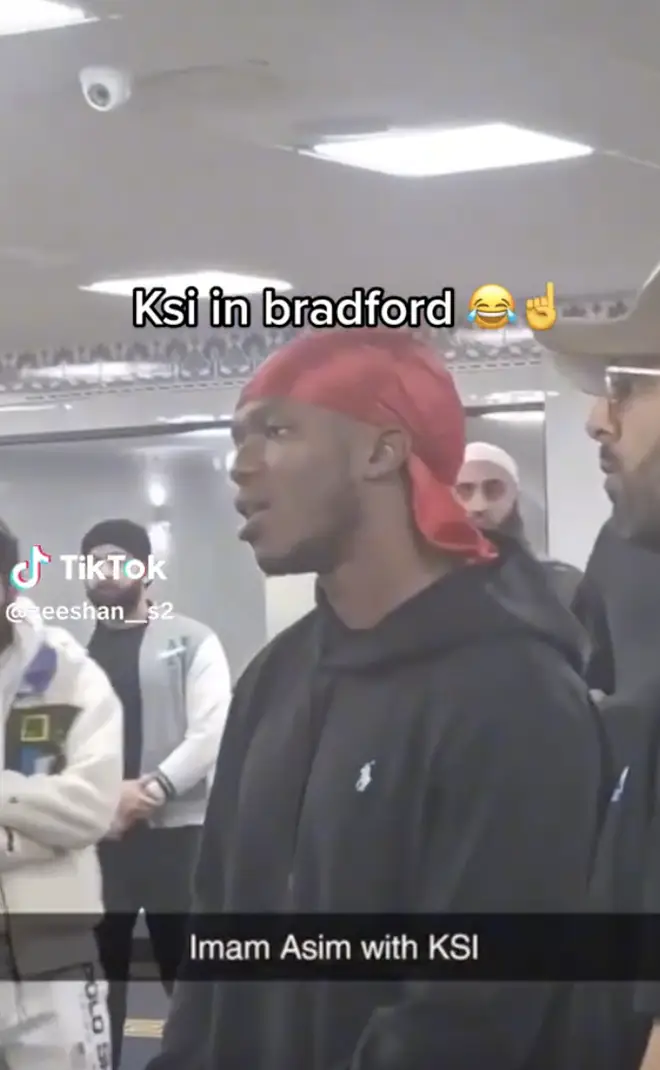 KSI was pictured at the mosque.