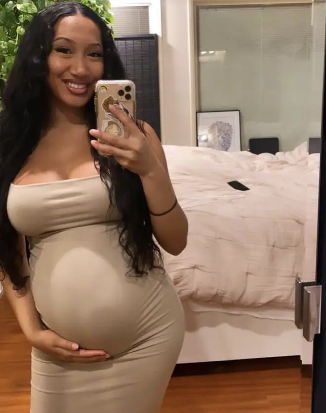 Drew Valentina posted her baby bump late last year.