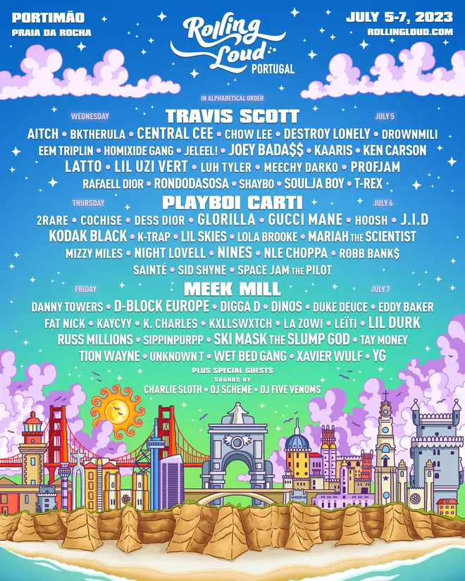 Travis Scott, Playboy Carti and Meek Mill are set to headline Rolling Loud Portugal!