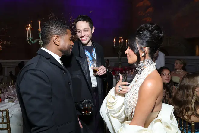 Kim Kardashian reunited with ex Pete Davidson at the 2023 Met Gala (pictured with Usher).