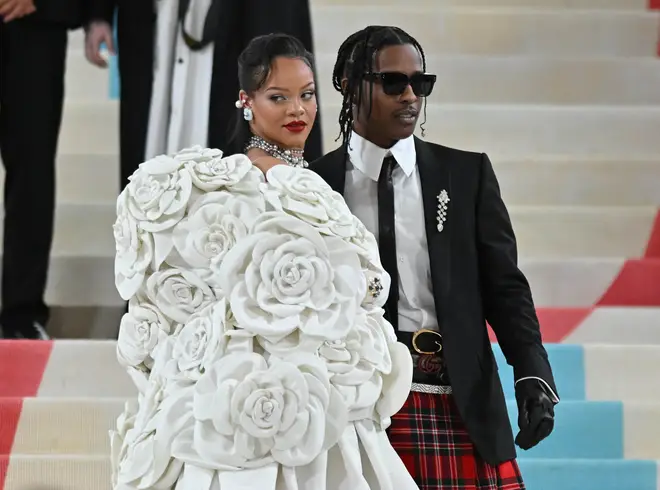 Rihanna and ASAP Rocky made an entrance to the 2023 Met Gala.
