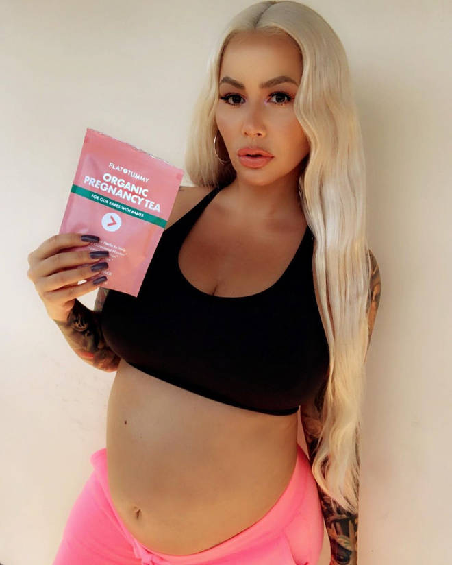 Amber Rose, who announced her pregnancy in April, has been criticised for promoting Flat Tummy Tea.