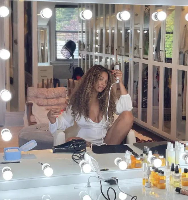 Beyoncé shared this picture on her Instagram to tease a hair launch.