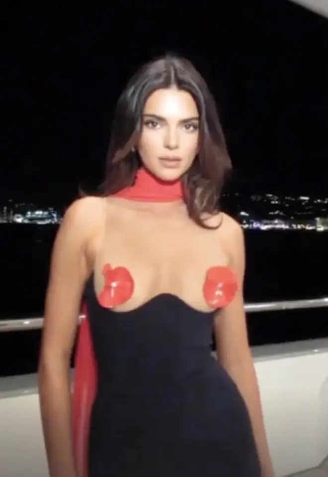 Kendall wowed in this daring red dress.