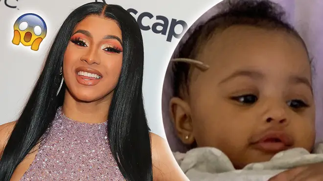 Cardi B has posted a video of Kulture's new diamond chain
