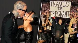 Kourtney Kardashian debuts baby bump after pregnancy announcement at Blink-182 concert