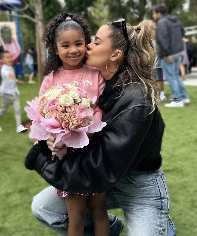 Khloe with daughter True.