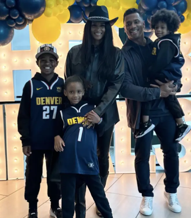 Ciara, Russell Wilson and their first three children.