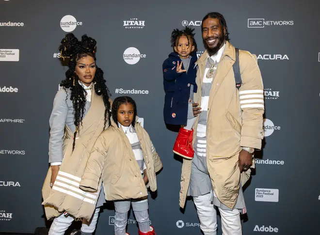 Teyana, Iman and their two children pictured in January 2023.