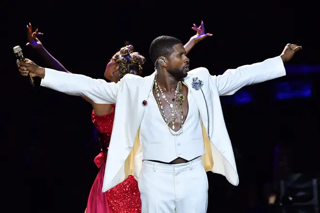 Paris, France. 25th Sep, 2023. Usher performs at La Seine Musicale concert hall in Paris, France on September 25, 2023. Photo by Christophe Meng/ABACAPRESS.COM Credit: Abaca Press/Alamy Live News Credit: Abaca Press/Alamy Live News