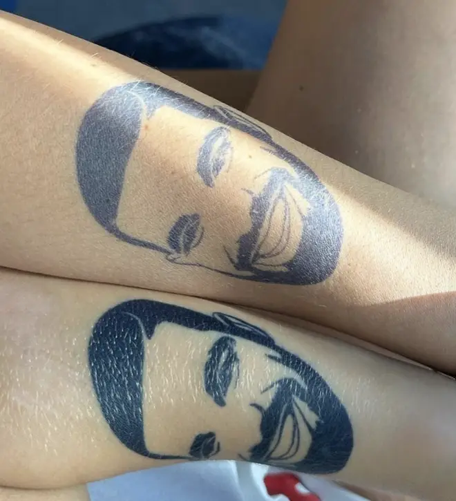Sophie and her pal got matching Drake tattoos.