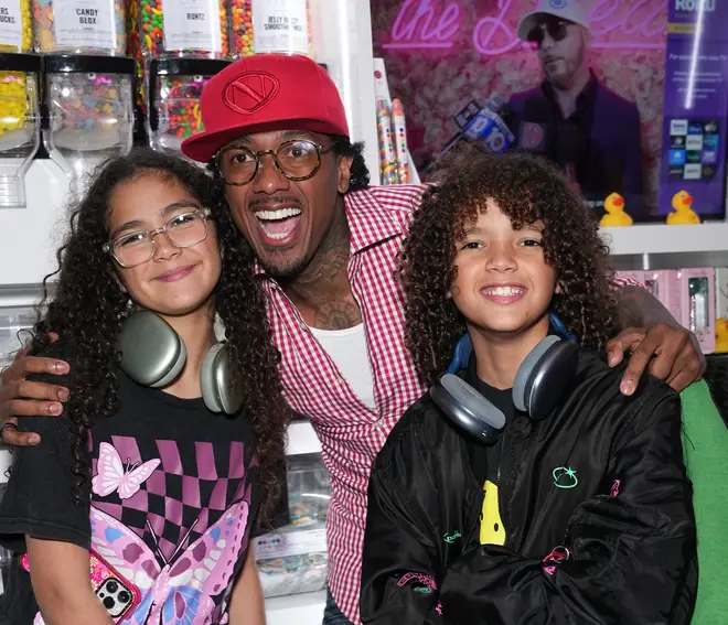 Nick Cannon with his two eldest children, Moroccan and Monroe.