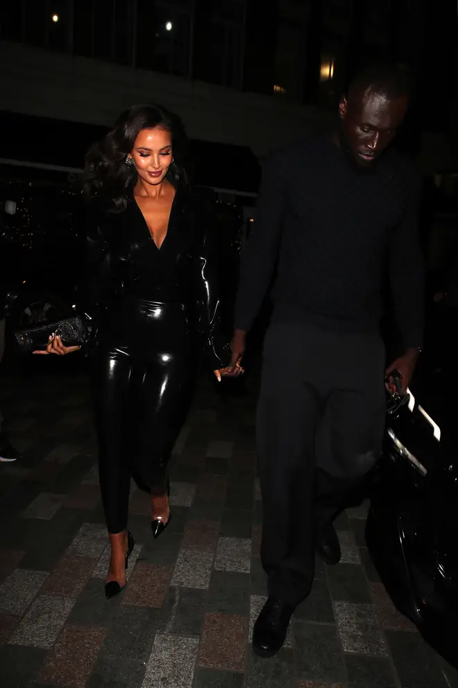 Maya Jama and Stormzy are seen arriving at Vogue Event on November 23, 2023