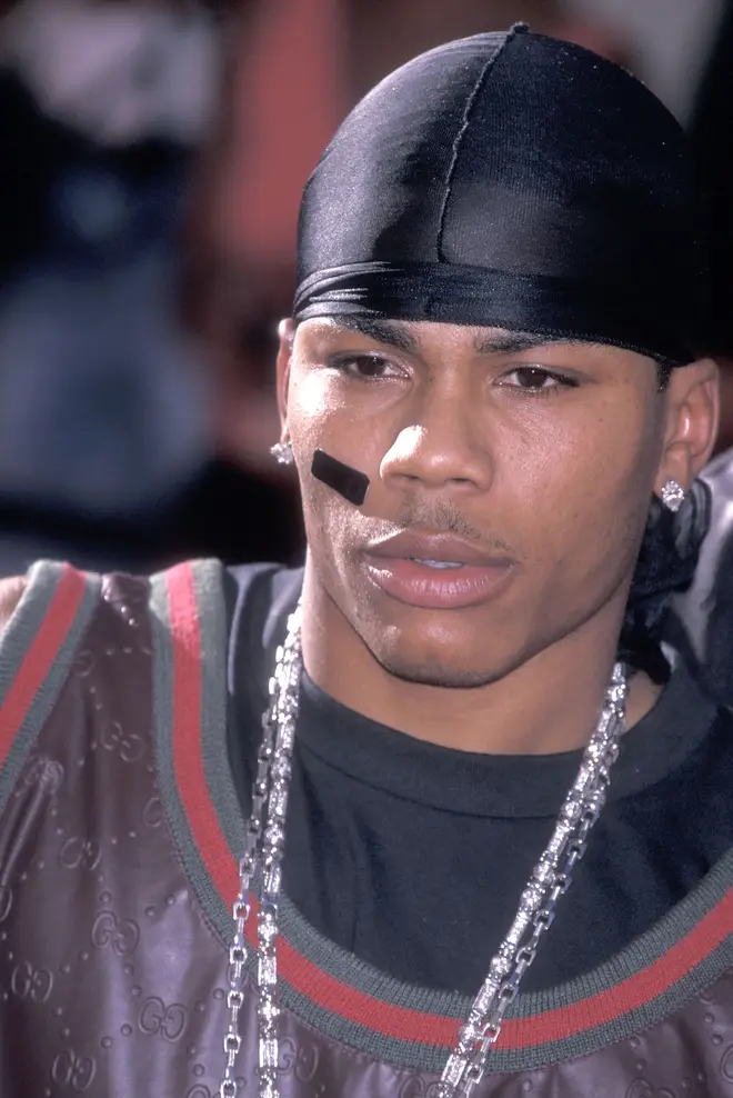 Nelly (pictured in 2001), wore a plaster for a while.