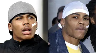 Why did Nelly wear a plaster on his face?