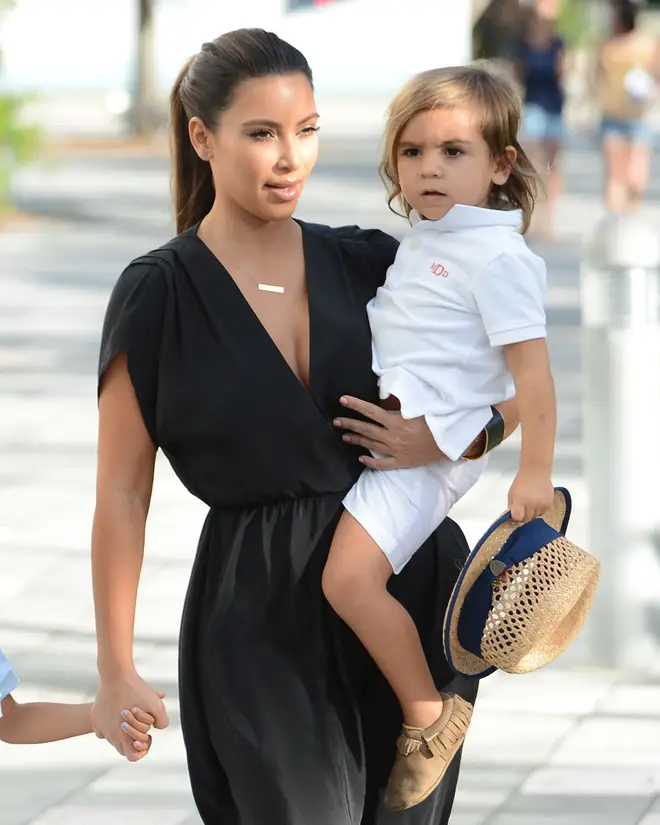 Kim and Mason pictured in 2012.