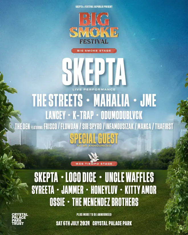 The full line up for Big Smoke Festival.