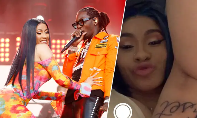 Cardi B flaunted her new tattoo on FaceTime with her husband, Offset.