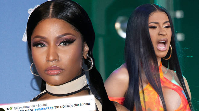 Nicki Minaj fans go in on Cardi B with “write a rap” hashtag